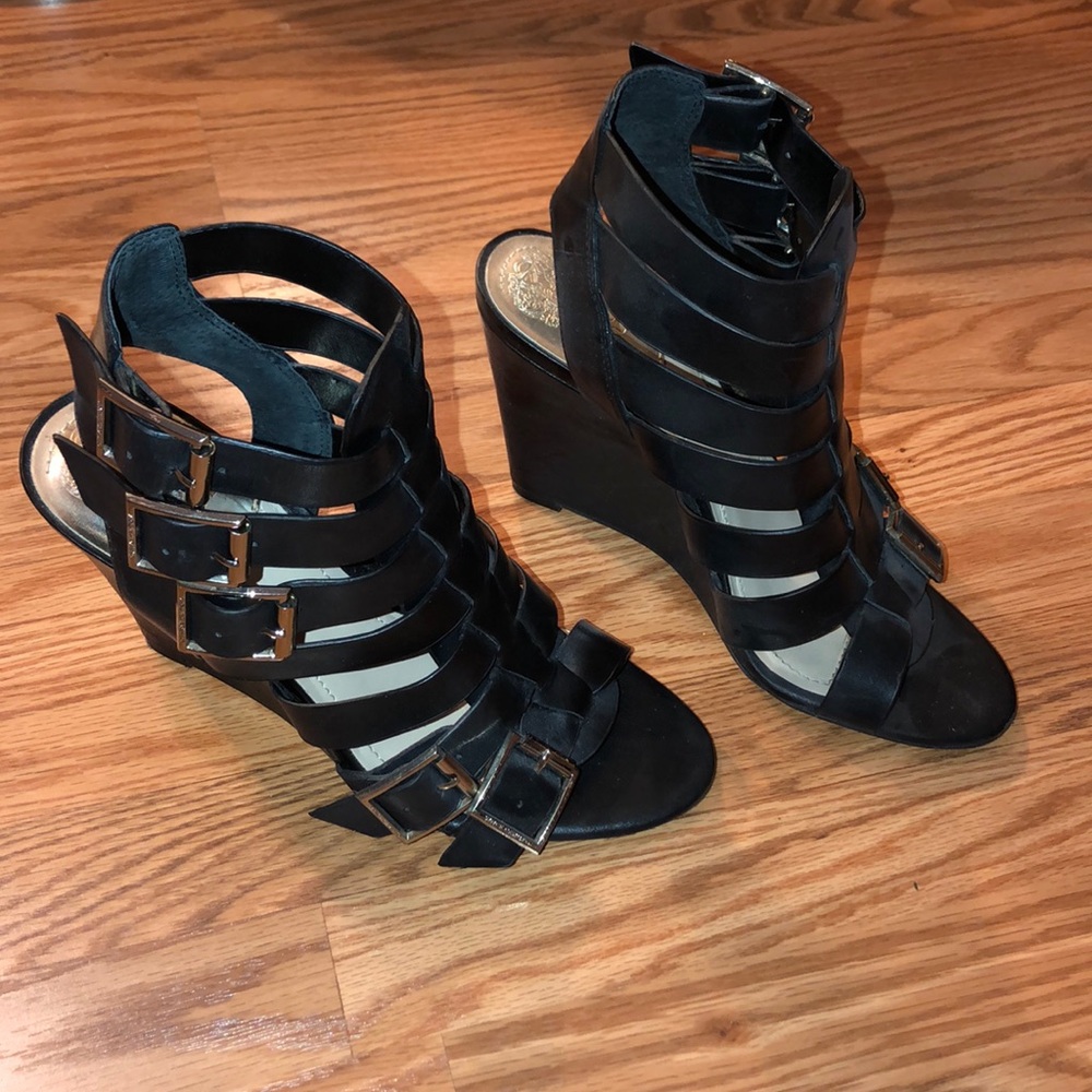 Vince Camuto buckle wedges
